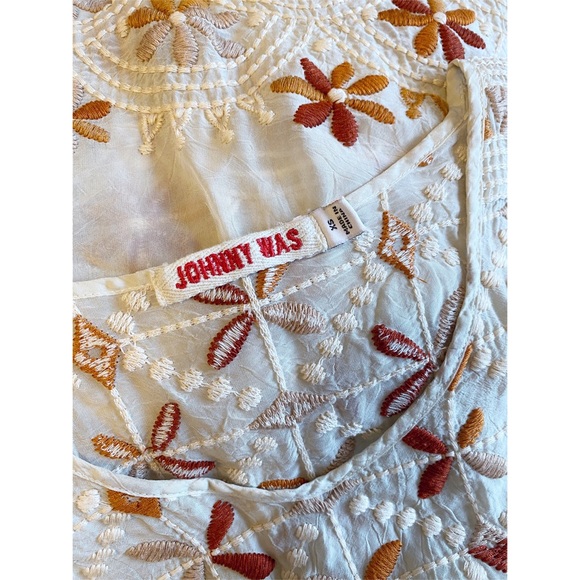 Johnny Was ‘Aubrey’ Boho Embroidered Short Sleeve Blouse - Picture 12 of 13